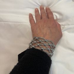 Cool, Multi Strand, Silver Bracelet, Magnetic Clough