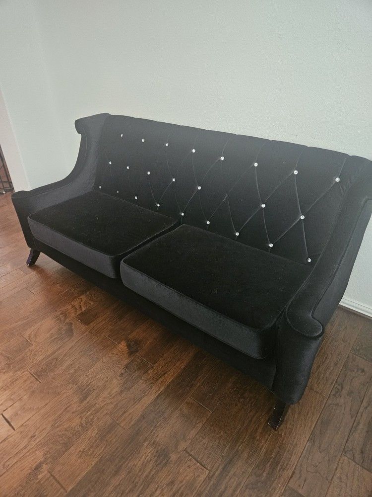 Black Velvet Sofa Set Free Just Pick Up