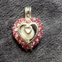 Silver Heart With Pearl Inside
