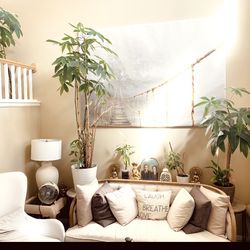 White & Beige Side Table Lamp For $75 Each Or $100 For Both & Side Table Glass Top For $75 Each Or $100 For Both 