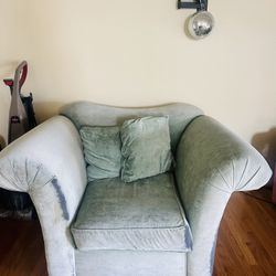 Cute Boho Loveseat Couch- Mint Sage