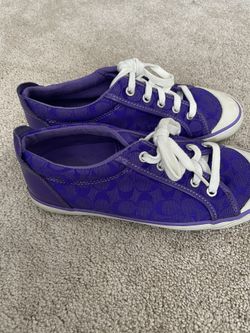 Coach Purple Signature Sneakers – Women’s 7.5