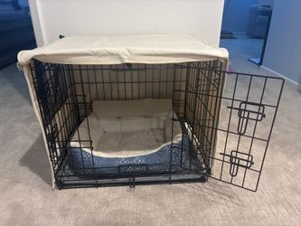 Dog Crate, Cover, and Bed