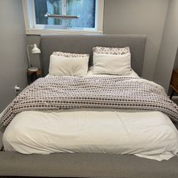 West Elm Upholstered Queen Bed Frame 