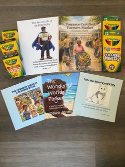 Dawn Jones New Coloring Book Bundle – 5 Different Books + Crayons & Colored Pencils-Kids