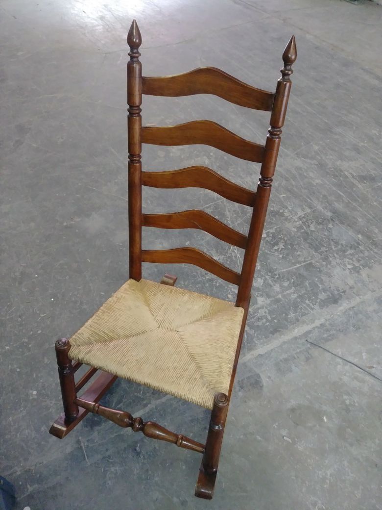 Antique hand cane Rush rocking chair rocker