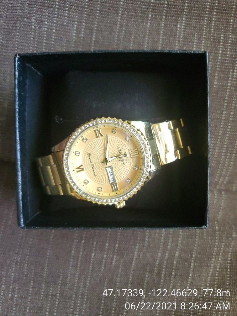 BRAND NEW LUXURY WATERPROOF STAINLESS STEEL BUSINESS DRESS,CASUAL ANALOG,QUARTZ DIAMOND GOLD COATED CLASSIC CHRONOGRAPH WRIST WATCH