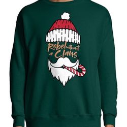 Brand New Christmas Holiday Sweater Rebel Without A Clause Sweatshirt Men's XL
