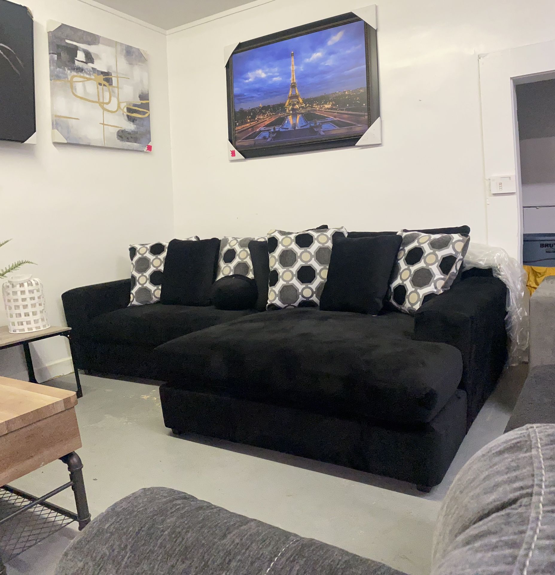 Black Oversized Comfortable Sectional