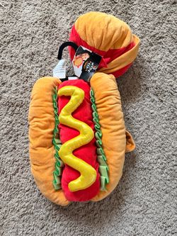 Hot Dog Halloween Costume for dogs with Bun Hat