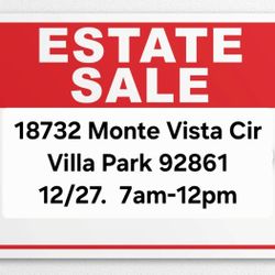 Estate SALE sat Dec 27