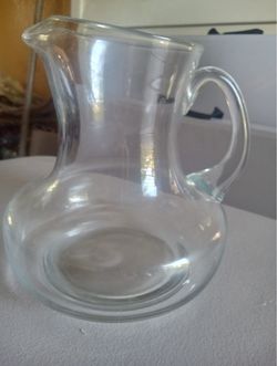 Clear Glass Pitcher with Handle