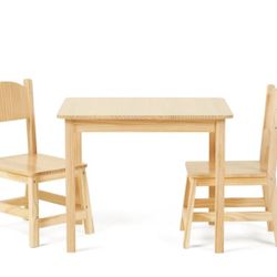 OOOK Solid wood table and chair set , stable and resistant $40 