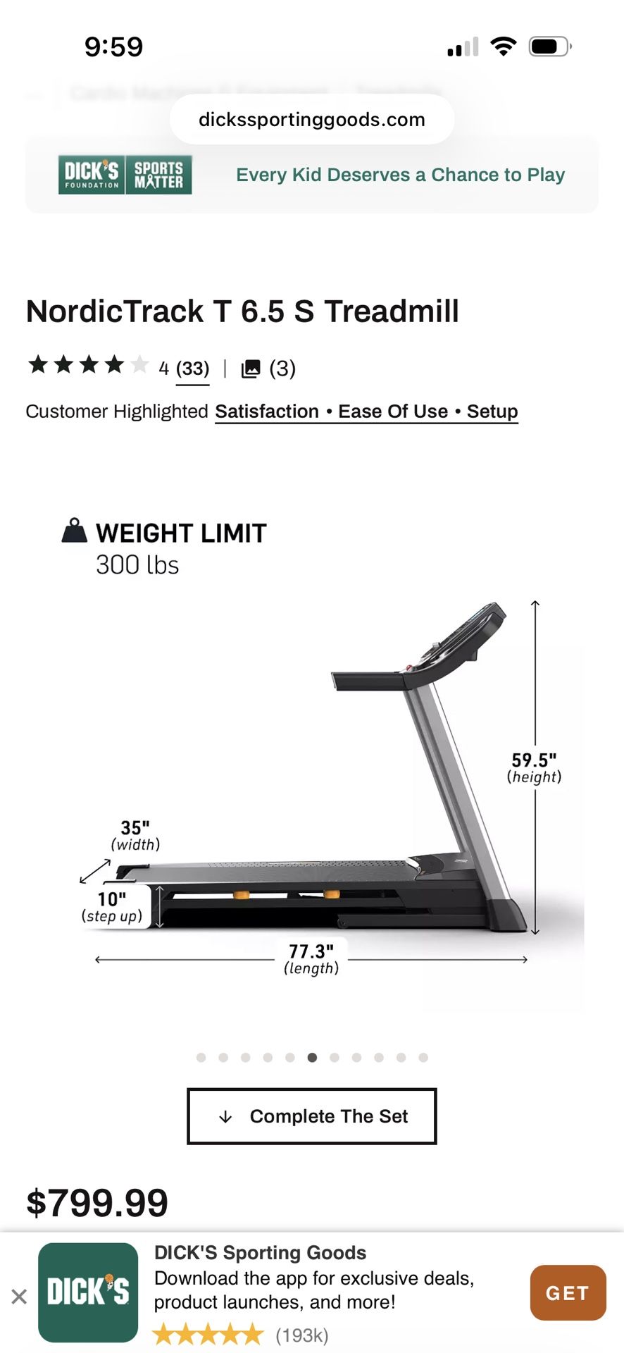 Nordic Track T6.5 s Treadmill -like New