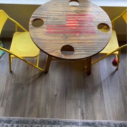 Handmade Wooden Kids Table And Chairs