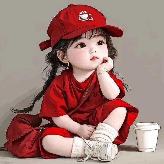 Cute girl baby waterproof HD stickers