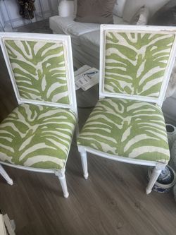 Set 4 French Chairs New Fabric Linen