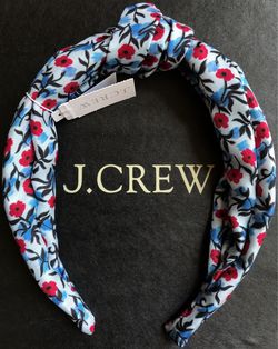 (NEW) WOMEN’S J.CREW FLORAL SILK PRINTED KNOT HEADBAND - SIZE: OS (ONE SIZE)