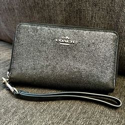 Coach Glitter Zip Around Wallet
