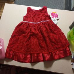 Elegant Red Dress With Rhinestones