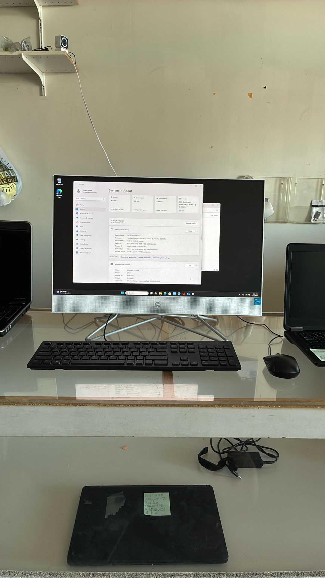 TOUCHSCREEN HP ALL IN ONE 24” 11TH GEN WINDOWS 11 PRO +EXTRAS