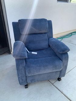 Electric Recliner Sofa Chair, Chenille. Blue