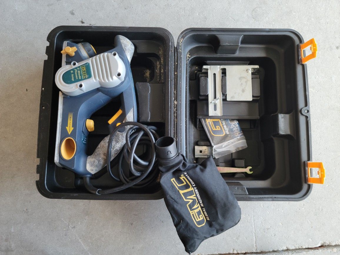 GMC WRP3UL 6 Amp Corded 3-Blade Planer w Hard Case