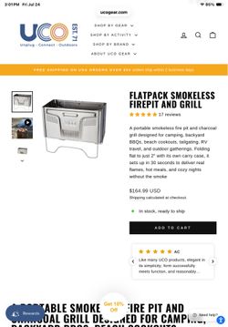 UCO smokeless fire pit and grill