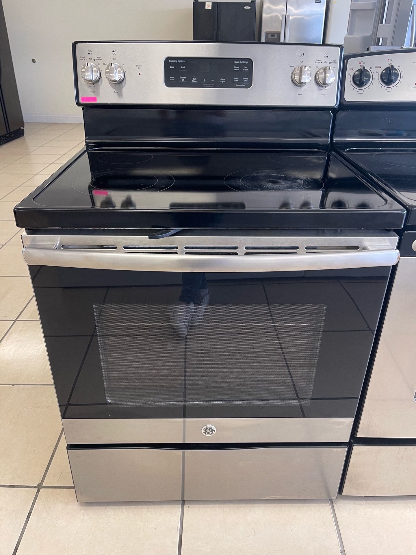 GE GLASS TOP STOVE STAINLESS STEEL