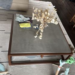 Steel Concrete Square Coffee Table