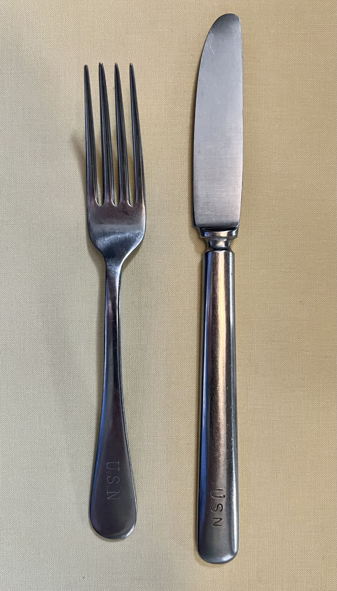 Vintage U.S.N. Fork & bread knife Silverware US Navy Military SILCO, Oneida, IS