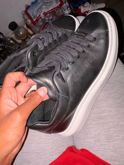 Valentino Black Leather Platform Sneakers Size 8.5