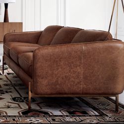Brown leather Sofa CB2