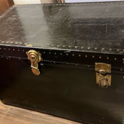 Vintage Leather Wardrobe Trunk 