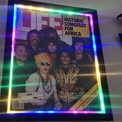 Rare 1985 LIFE magazine MICHAEL JACKSON - TINA TURNER - BRUCE SPRINGSTIEN On Light Ups Frame