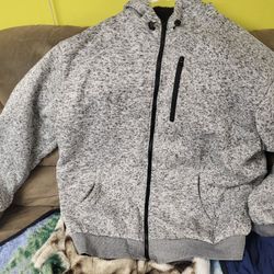 New Men's 5xl Hooded Fleece Lined Jacket