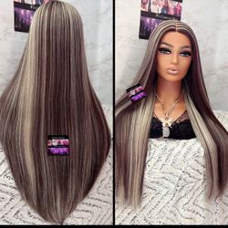 Human Hair Blended Lace Front Wig 