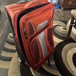 Hi Sierra, Orange Suitcase, Wheels, And Extended Handle