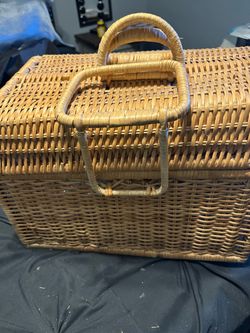 Wicker Picnic Basket with Handles