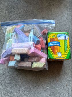 Crayola sidewalk chalk - 1 new box/1 large bag used