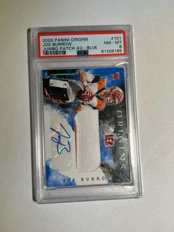 2020 Panini Origins Joe Burrow Blue #/49 RC #101 Jumbo Patch Auto Bengals Rookie