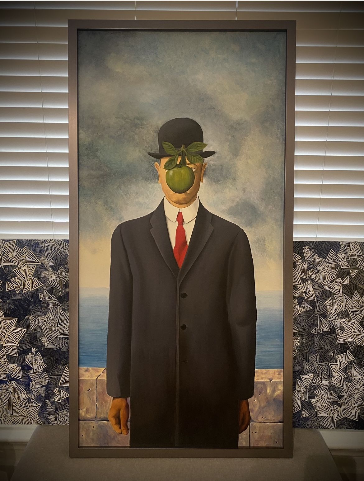 Son of Man rendition of Rene Magritte by Jessica Fisk