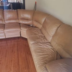 Large 7-person Leather Sofa