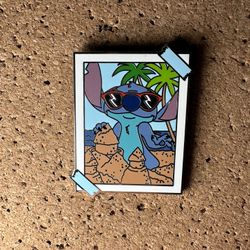 Disney Pin Stitch Building Sandcastle Photo Photograph Mystery Set 2024