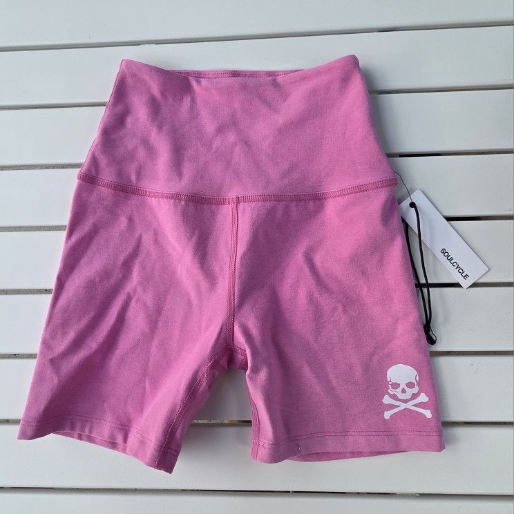 NWT Beyond yoga Soul cycle Spacedye Keep Pace Biker Short Pink bloom size XS