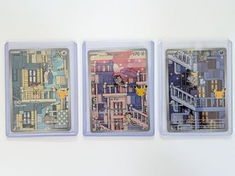 Complete Meowth IR 3-Card Connected Art Set Pokémon 30th Celebration