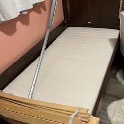 IKEA Songesand Twin Bed with Underbed Draws and Mattress Partially Disassembled
