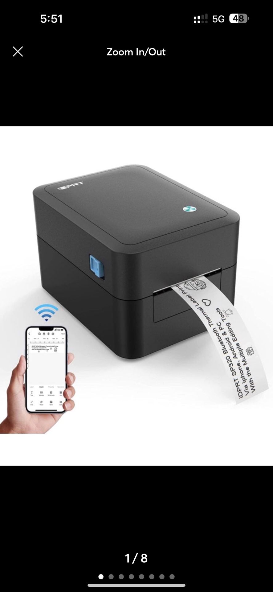 【Bluetooth Wireless Printing】SP320 Bluetooth thermal label printer can do wireless printing via smartphones, including iPhone & Android. With the stea