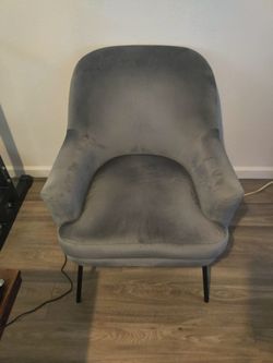 Modern Gray Upholstered Lounge Chair