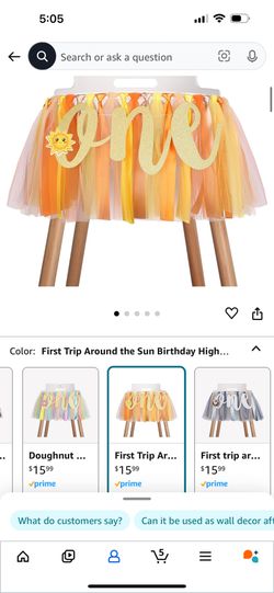 “One” High Chair Birthday Decor
